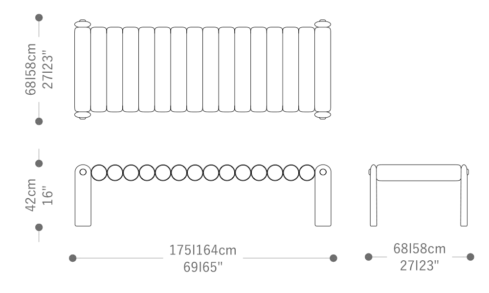 Image of the main dimensions of the product